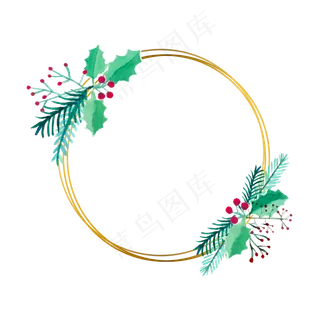 水彩手绘圣诞花环素材图片,免抠元素 水彩手绘圣诞花环素材图片,免抠元素