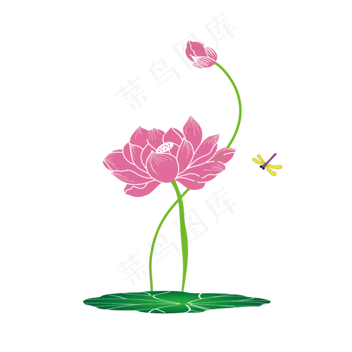 盛开最美荷花(5906*5906px 300 dpi )ai矢量模版下载