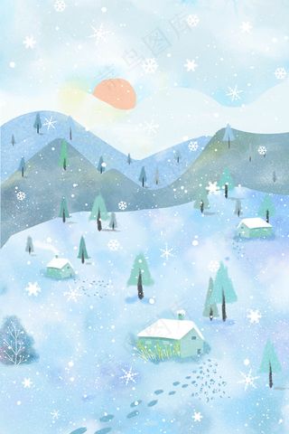 大雪节气冬天冬季冰雪覆盖唯美雪花景色