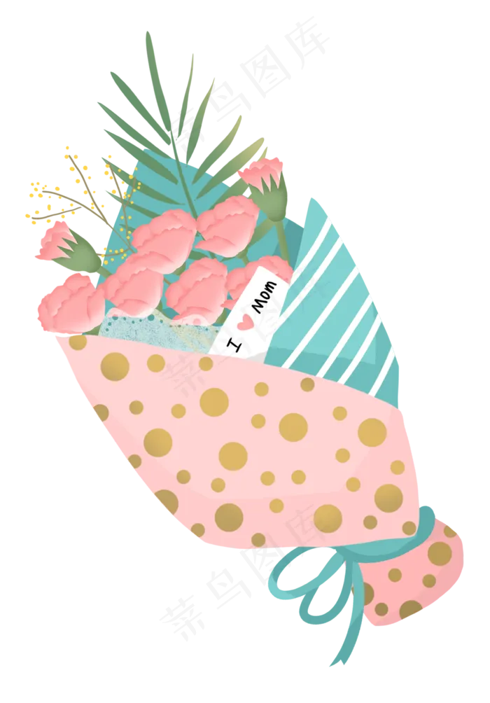 母亲节一束康乃馨鲜花送给母亲(2362X3388(DPI:300))psd模版下载