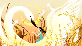 黄色系卡通手绘风秋景配图