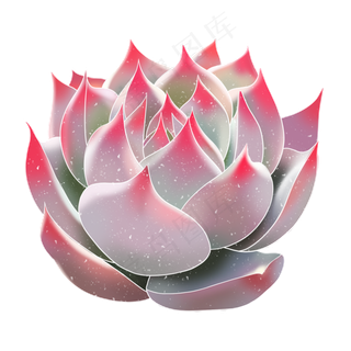 春季水彩植物多肉,免抠元素