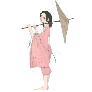 拿着雨伞的小女孩