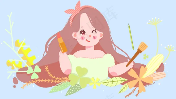 精致猪猪女孩化妆