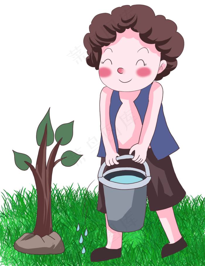植树节雨水春分女人(2551X3307(DPI:300))psd模版下载