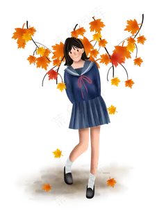开学季秋季水手服女学生