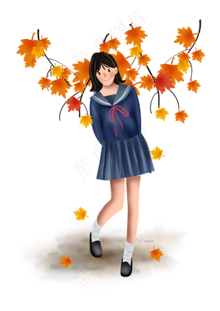 开学季秋季水手服女学生