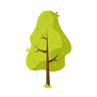 春天的树矢量素材,免抠元素