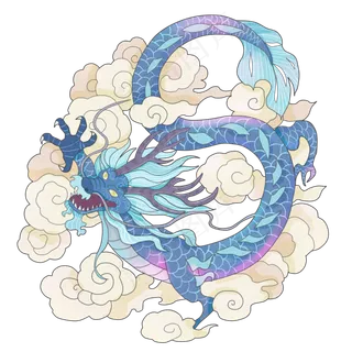 传统神龙祥瑞祥云龙王吉祥龙王神,免抠元素