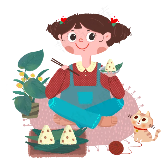 中国传统节日端午节吃粽子(2480X2480(DPI:300))psd模版下载