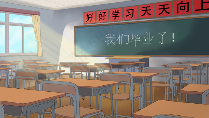 我们毕业了留下整洁的教室(2880*1620px 300 dpi )psd模版下载