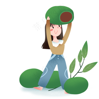 清明节青团女孩