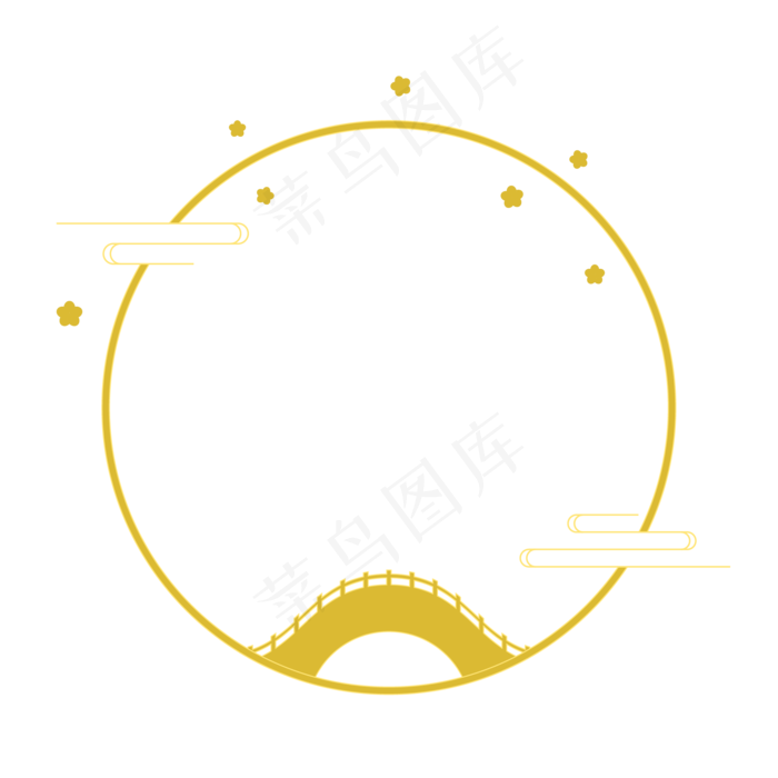 国潮风七夕边框(2084*2084px 300 dpi )ai矢量模版下载