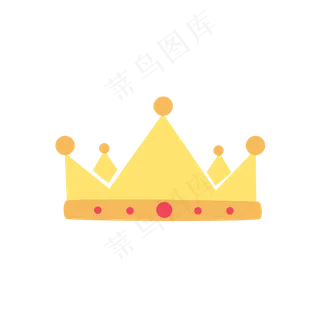 卡通手绘金色皇冠,免抠元素