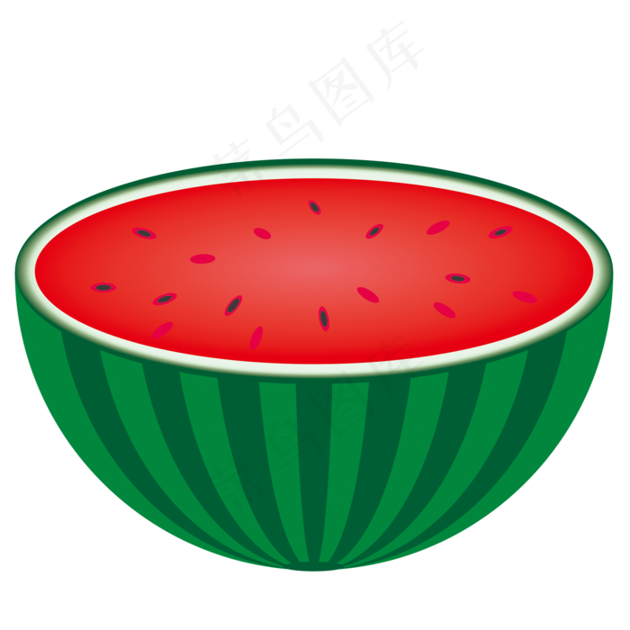 夏季卡通半个西瓜(2000*2000px 300 dpi )ai矢量模版下载