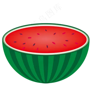 夏季卡通半个西瓜