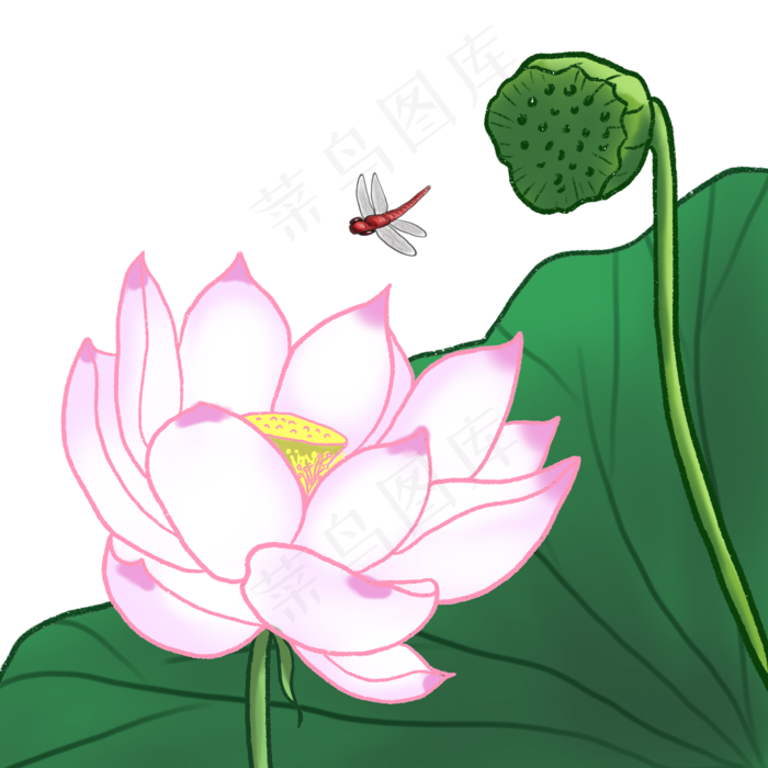 荷花春夏荷塘景色中国风国画