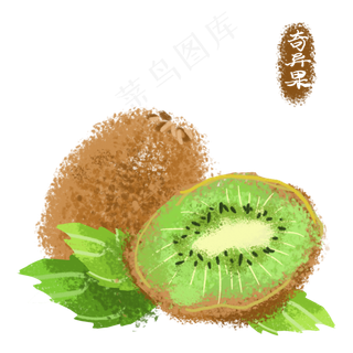 手绘奇异果猕猴桃水果果蔬装饰免