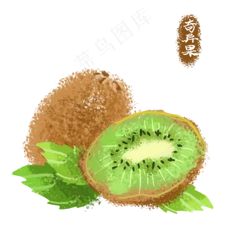 手绘奇异果猕猴桃水果果蔬装饰免