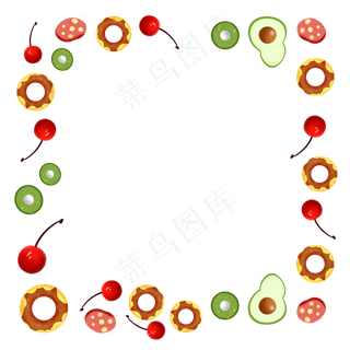 可爱水果美食边框