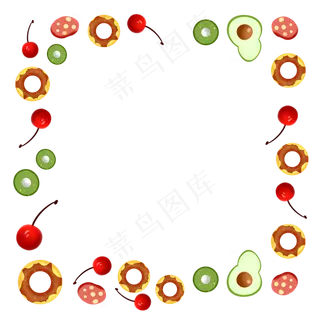 可爱水果美食边框