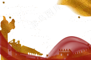 党建军人华表长城图片,免抠元素