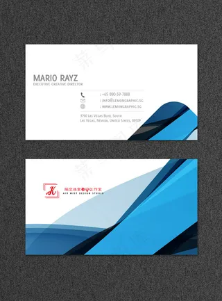 蓝色商务名片图片