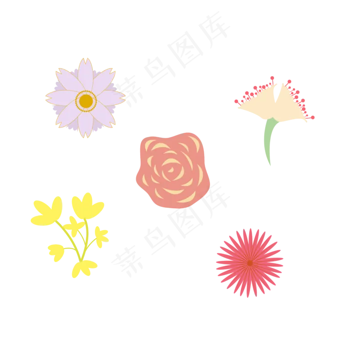 中秋节手绘彩色花朵国庆(6250*6250px 300 dpi )ai矢量模版下载