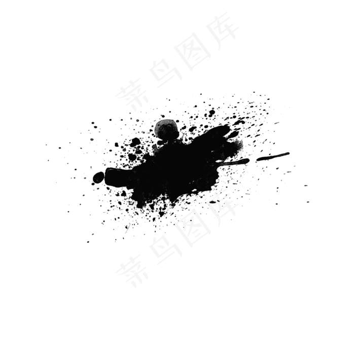 黑色的毛笔笔触笔刷