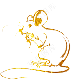 新年鼠年中国风老鼠,免抠元素