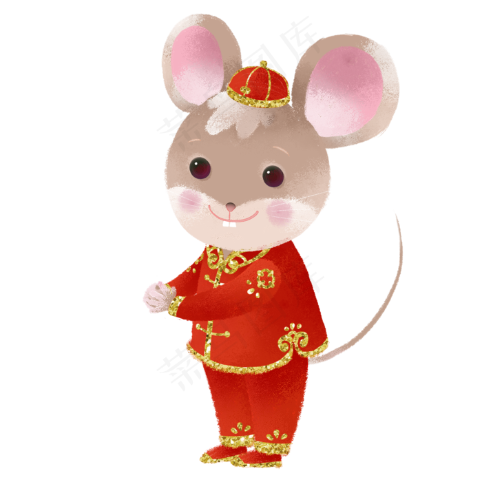 2020新年鼠年子鼠拜年,免抠元素(2000X2000(DPI:300))psd模版下载