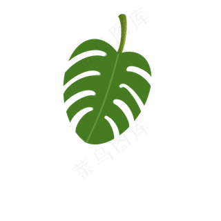 写实的水彩大片叶子