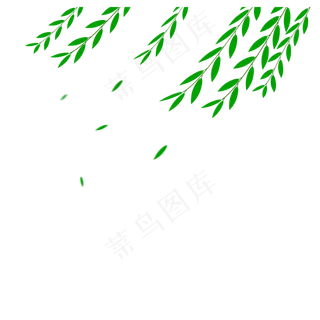 春天垂柳柳叶柳树枝,免抠元素