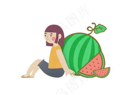 卡通手绘夏天素材