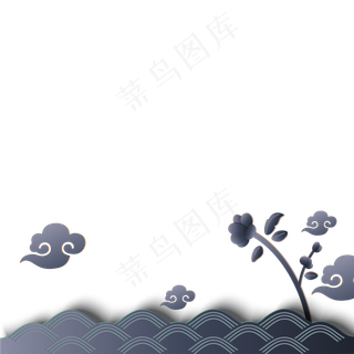 灰色系祥云花朵