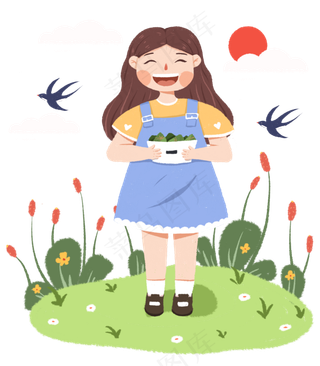 端午节手捧粽子的人下载