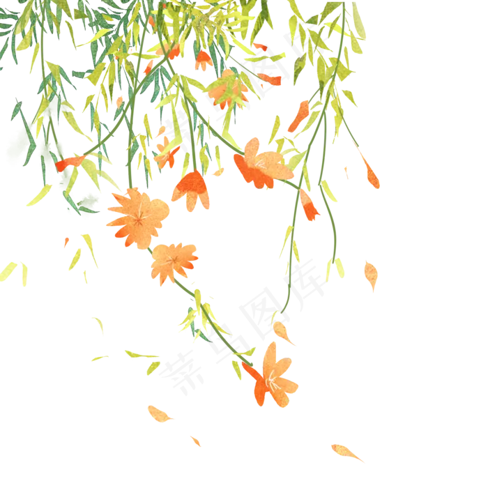 古风花草(2000X2000(DPI:300))psd模版下载