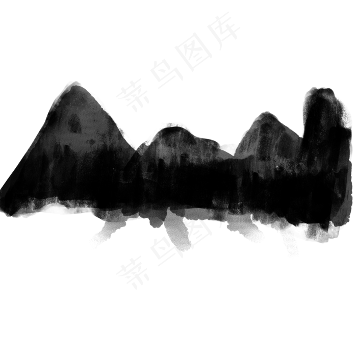 水墨中国风矢量山水墨迹(2000*2000px 300 dpi )psd模版下载