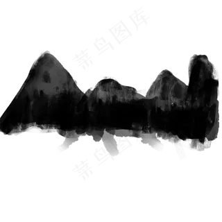 水墨中国风矢量山水墨迹