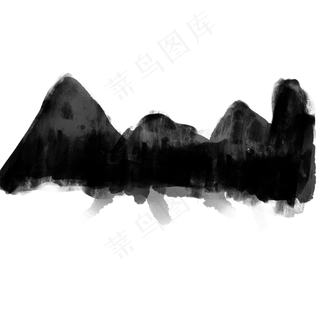 水墨中国风矢量山水墨迹