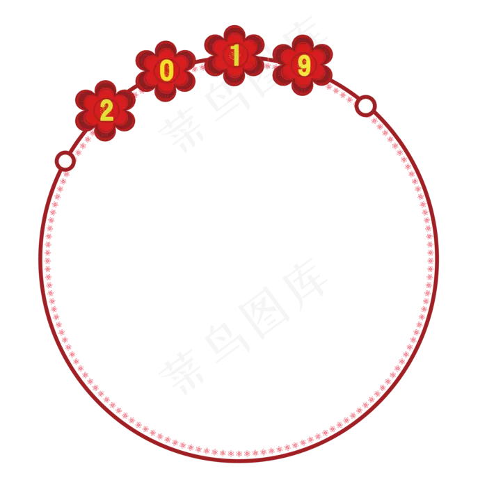 红色喜庆2019节日边框(2083*2083px)ai矢量模版下载