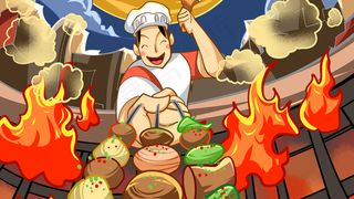 红色系卡通手绘风美食烧烤配图