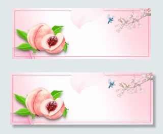 粉色清新水蜜桃水果食品淘宝banner