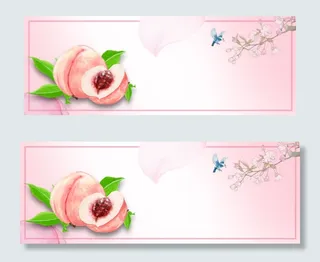 粉色清新水蜜桃水果食品淘宝banner
