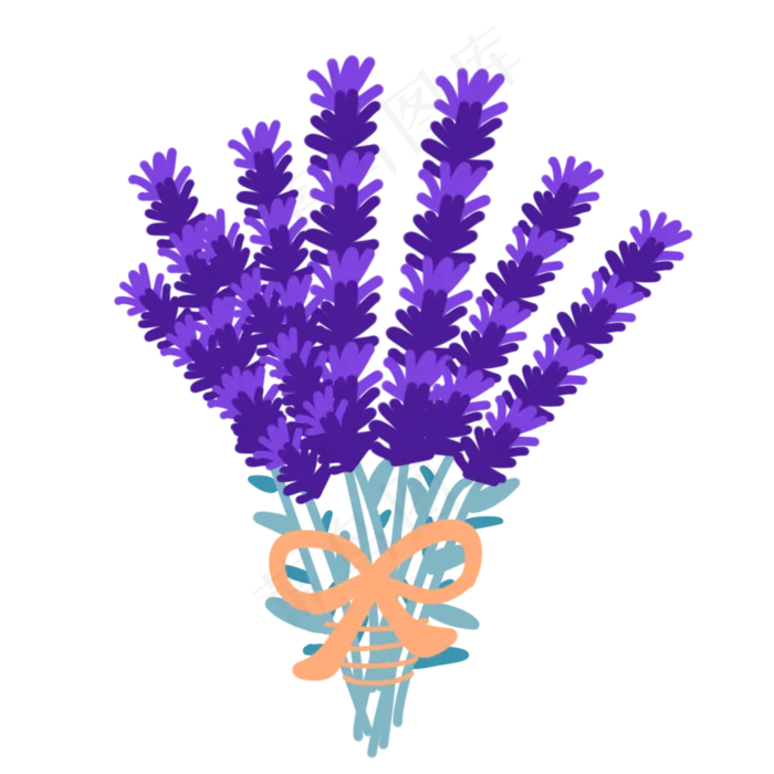 紫色花束植物(2000X2000(DPI:300))psd模版下载