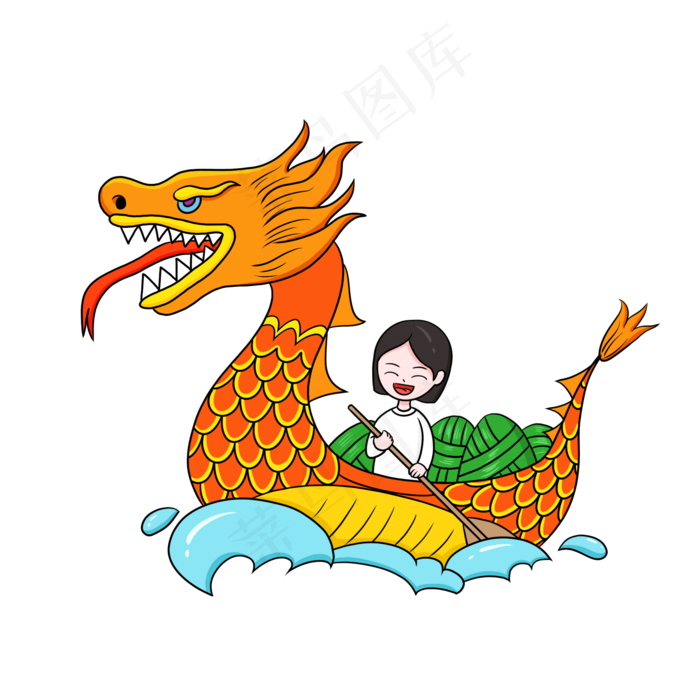 端午节赛龙舟卡通免扣(2000X2000(DPI:300))psd模版下载