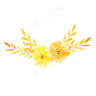 手绘免扣水彩花朵