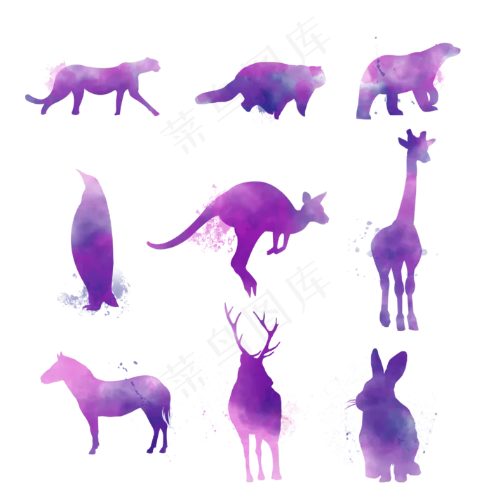 动物剪影(3000X3000(DPI:300))psd模版下载