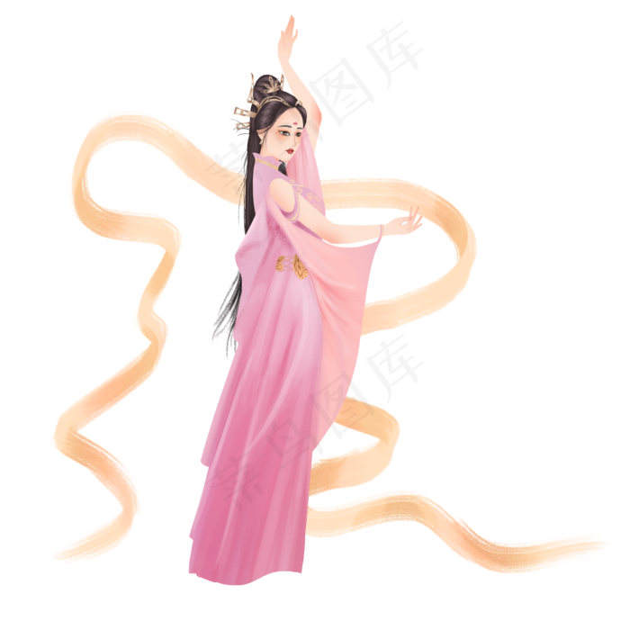 嫦娥飞天敦煌飞天仙女天女,免抠元素