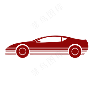 矢量红色汽车流线PNG图片,免抠元素